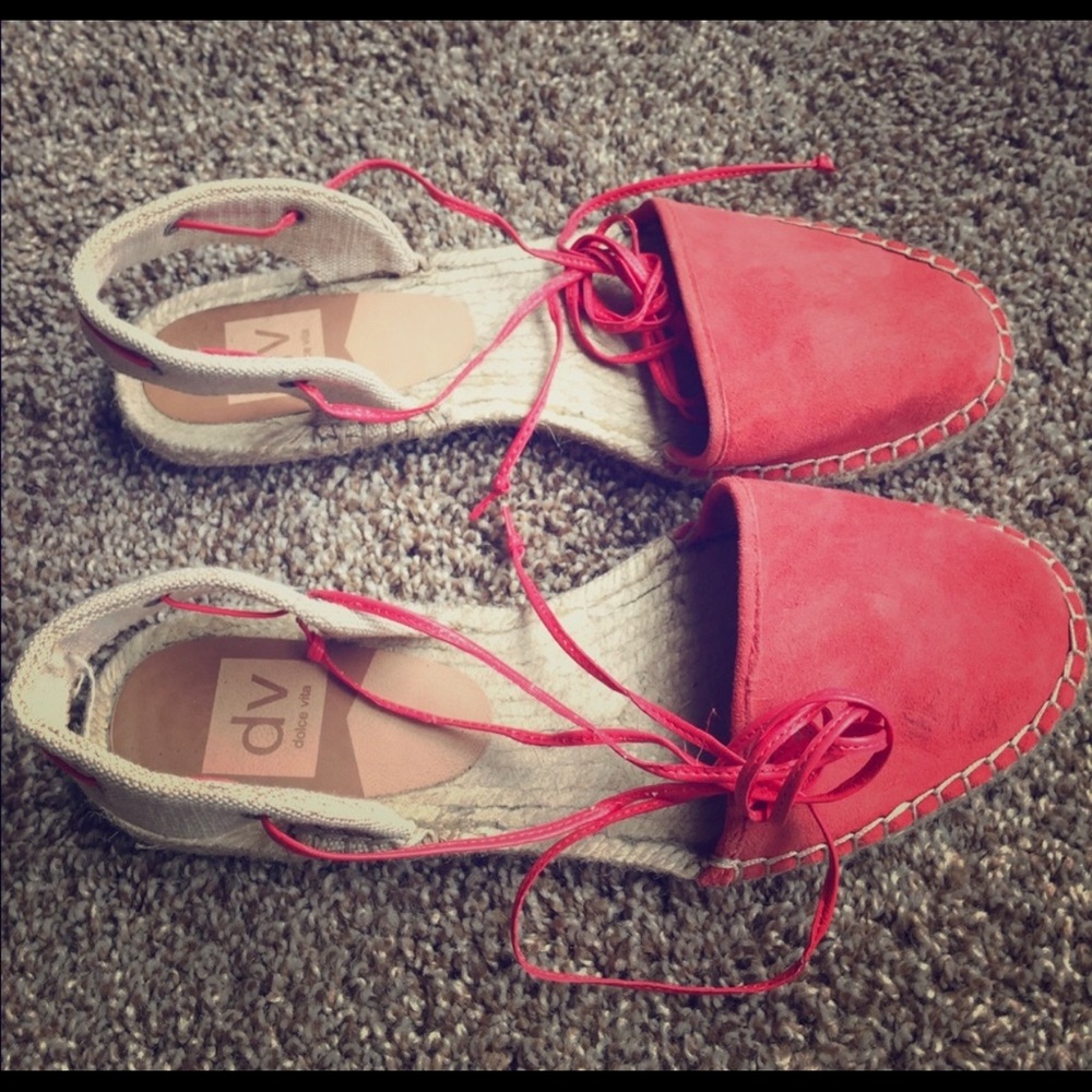Dolce Vita- suede red espadrilles